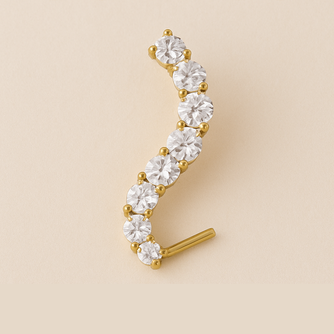 Brinco Ear Cuff Zircônias